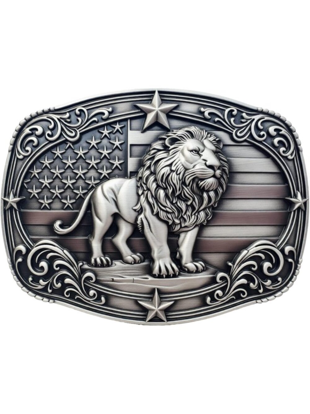 Men 008 Grey Lion Vintage Cowboy Buckle Texas Map Longhorn Rodeo Belt